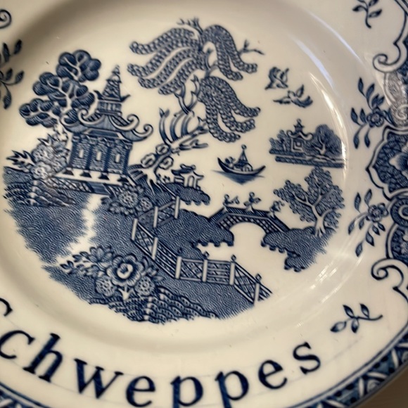 Enoch Wedgwood Tunstall England Schweppes blue Pagoda small bowl dish 4.75” - Picture 3 of 8